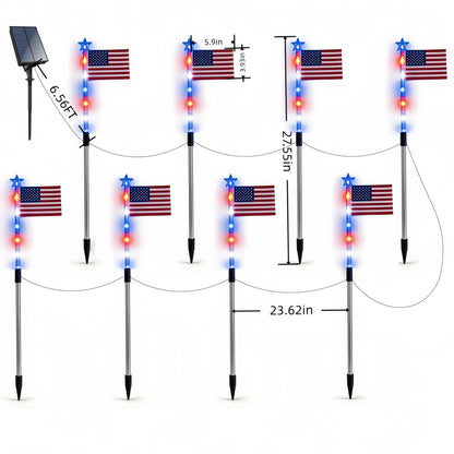 🔥Last Day 50% OFF 🔥MADE IN USA-8-Piece Flag Light Set🔥 – 4th of July Decorations✨