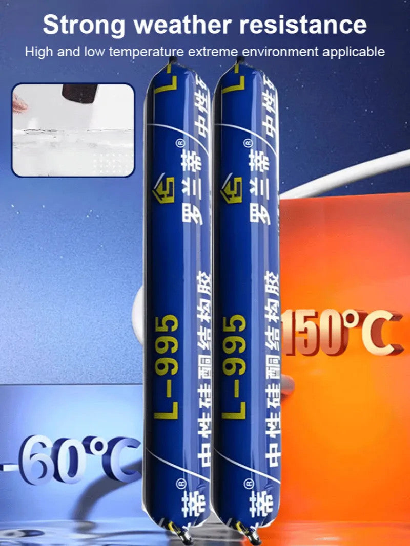 700g Glass Glue Strong Waterproof Sealant Outdoor Wall Crack Repair Glue 995 High Viscosity Sun Protection Structural Adhesive