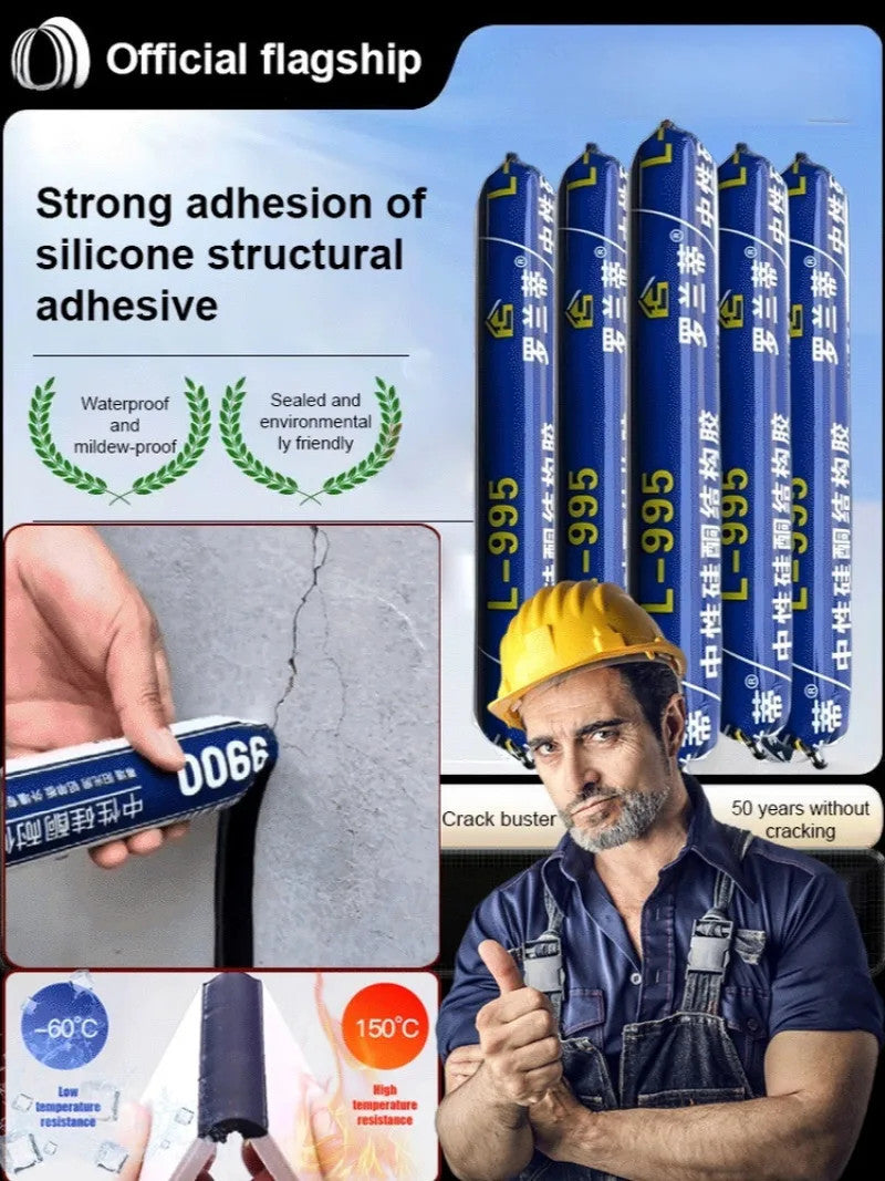 700g Glass Glue Strong Waterproof Sealant Outdoor Wall Crack Repair Glue 995 High Viscosity Sun Protection Structural Adhesive