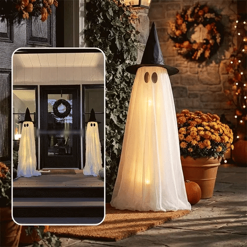 Halloween Spooky Lighted Ghost Decor Set
