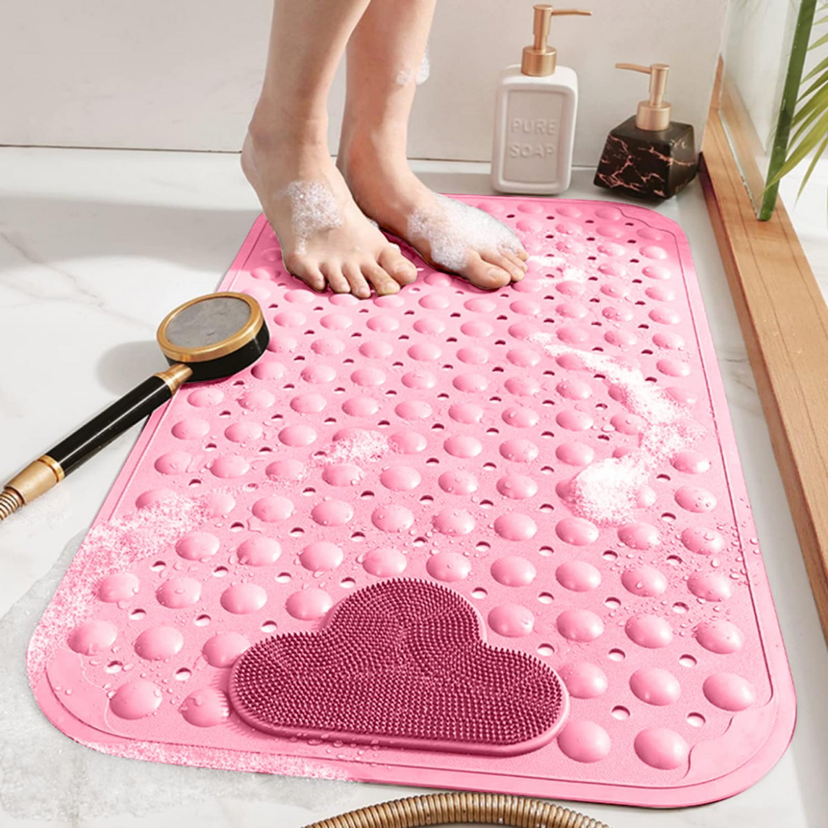 ⚡Limited Deal 44% OFF🔥 360° Foot Scrubber Shower Mat – Suction Cup Non-Slip Safety