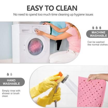 ⚡Limited Deal 44% OFF🔥 360° Foot Scrubber Shower Mat – Suction Cup Non-Slip Safety