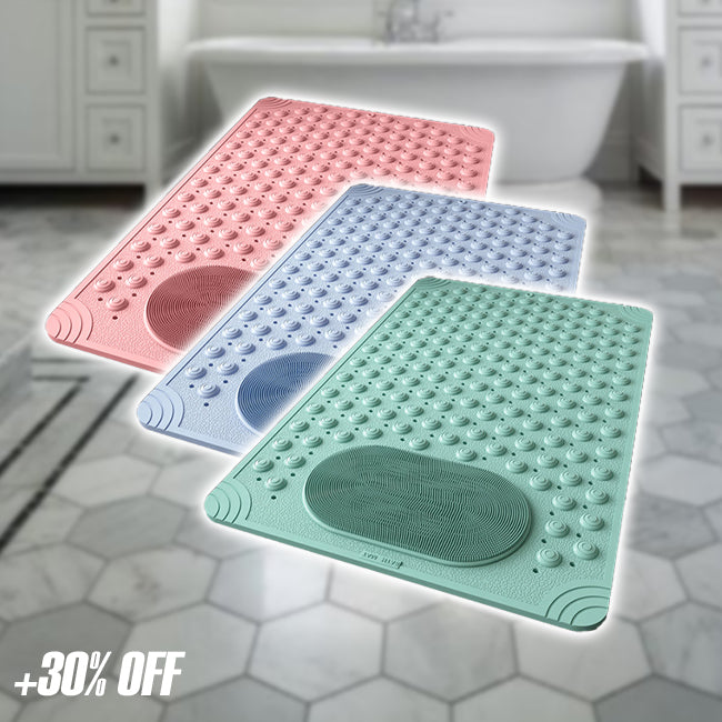 ⚡Limited Deal 44% OFF🔥 360° Foot Scrubber Shower Mat – Suction Cup Non-Slip Safety