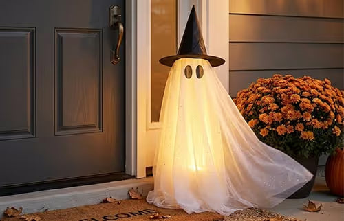 Halloween Spooky Lighted Ghost Decor Set