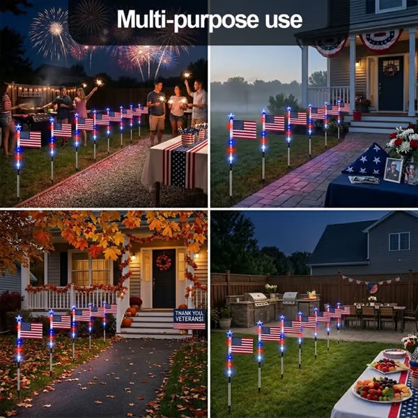 🔥Last Day 50% OFF 🔥MADE IN USA-8-Piece Flag Light Set🔥 – 4th of July Decorations✨
