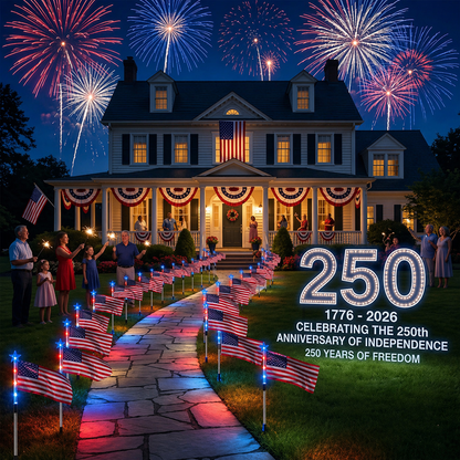 🔥Last Day 50% OFF 🔥MADE IN USA-8-Piece Flag Light Set🔥 – 4th of July Decorations✨
