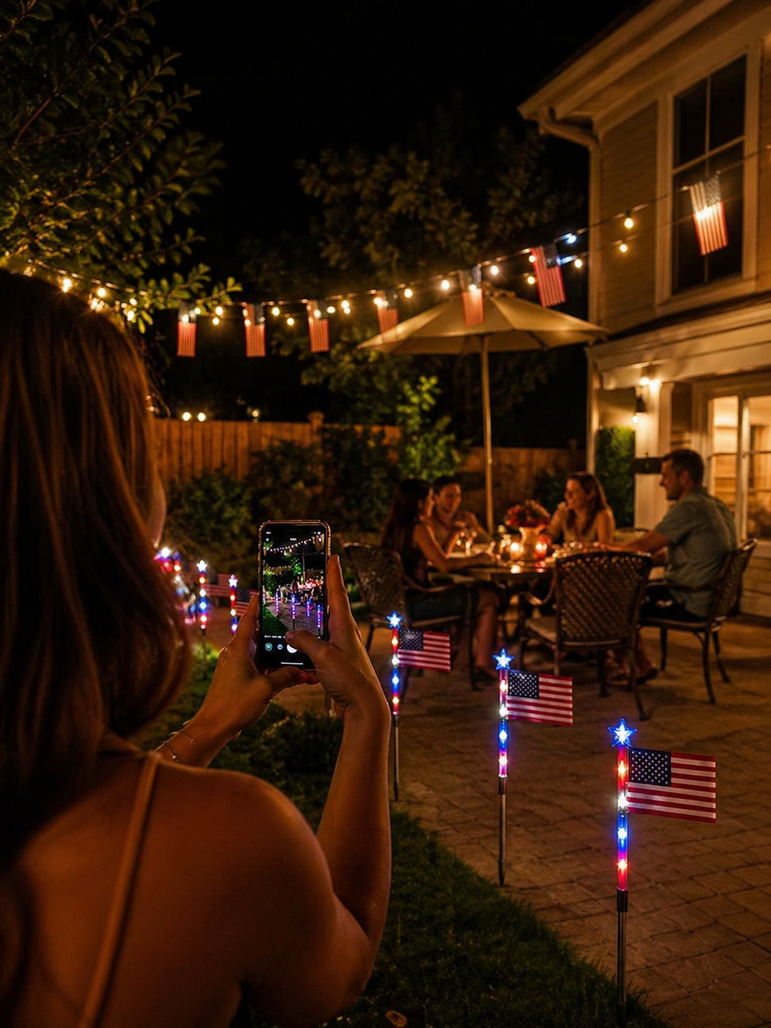 🔥Last Day 50% OFF 🔥MADE IN USA-8-Piece Flag Light Set🔥 – 4th of July Decorations✨