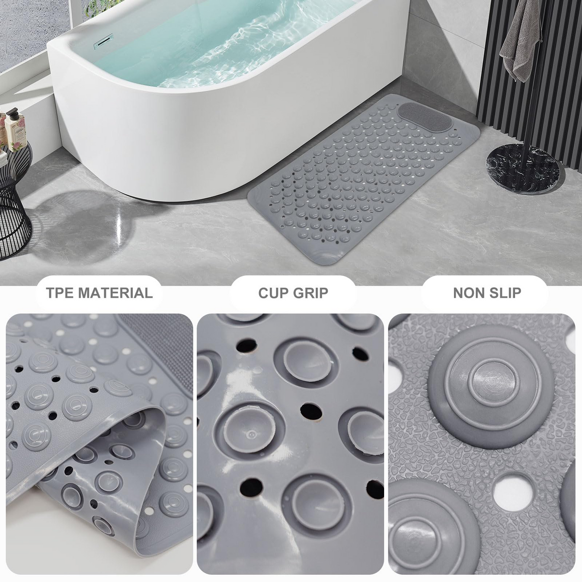 ⚡Limited Deal 44% OFF🔥 360° Foot Scrubber Shower Mat – Suction Cup Non-Slip Safety