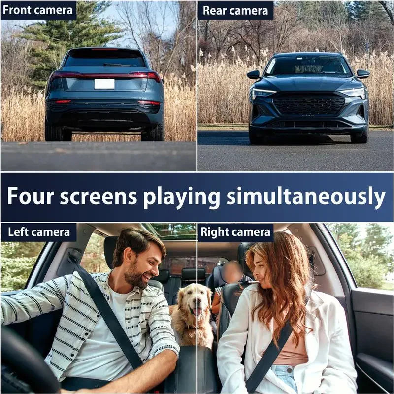 ⚡Flash Sale 35% OFF🔥 Full view 4 Channel Car Dash Cam 1080P HD DVR Night Vision