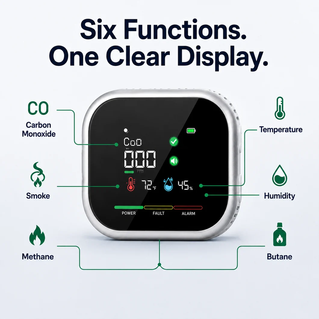 Neravio® 6-in-1 Combustible Gas Detector