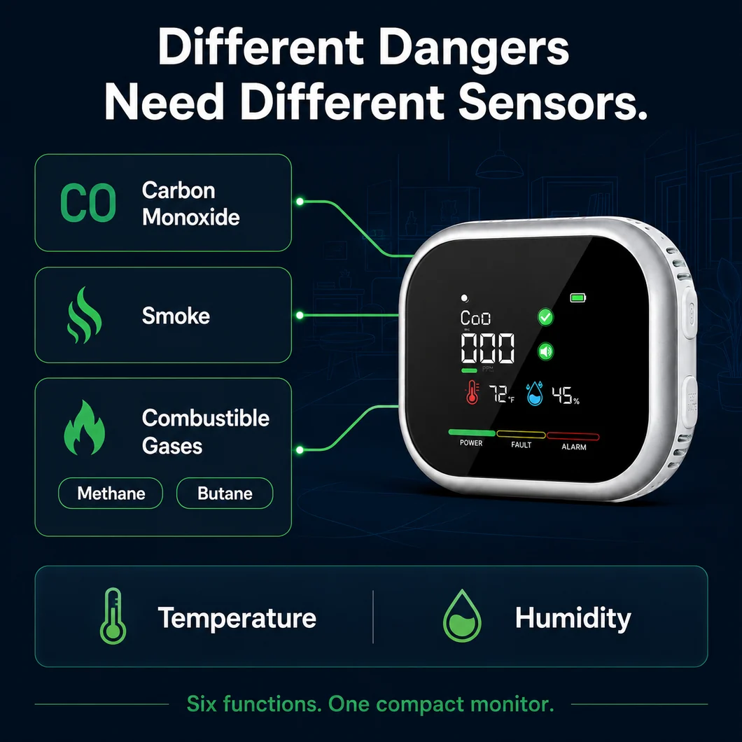 Neravio® 6-in-1 Combustible Gas Detector